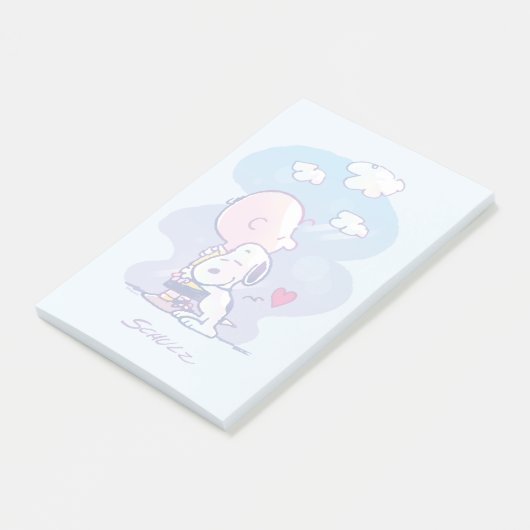 Komfort und Sicherheit | Charlie & Snoopy Hug Post-it Klebezettel (angewinkelt)