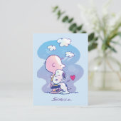 Komfort und Sicherheit | Charlie & Snoopy Hug Postkarte (Stehend Vorderseite)