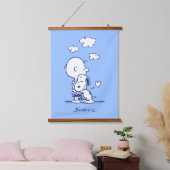 Komfort und Sicherheit | Charlie & Snoopy Hug Wandteppich Mit Holzrahmen (Schlafzimmer)