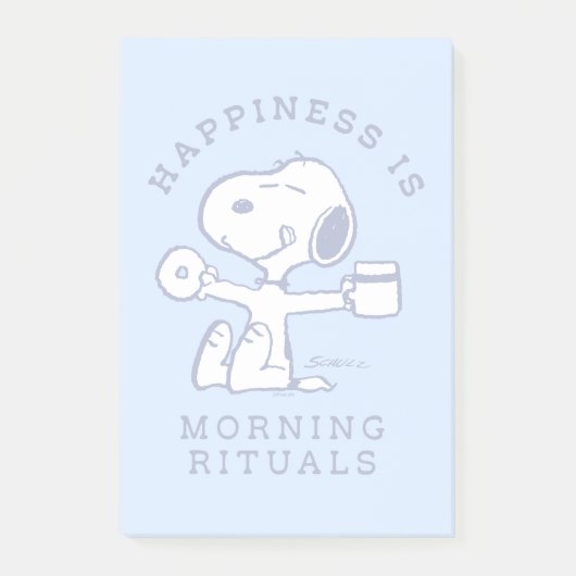 Komfort und Sicherheit | Glück ist morgendliche Ri Post-it Klebezettel (Vorderseite)