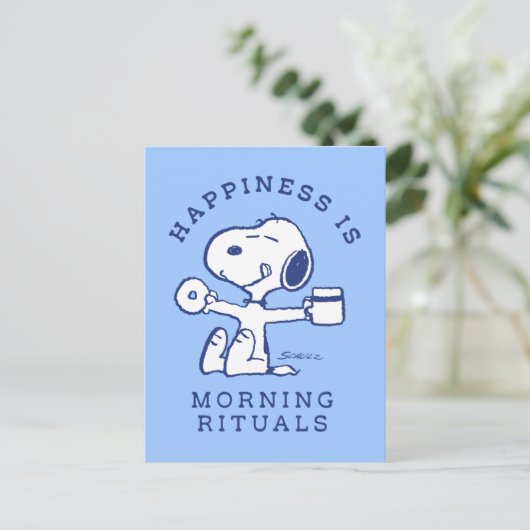 Komfort und Sicherheit | Glück ist morgendliche Ri Postkarte (Stehend Vorderseite)