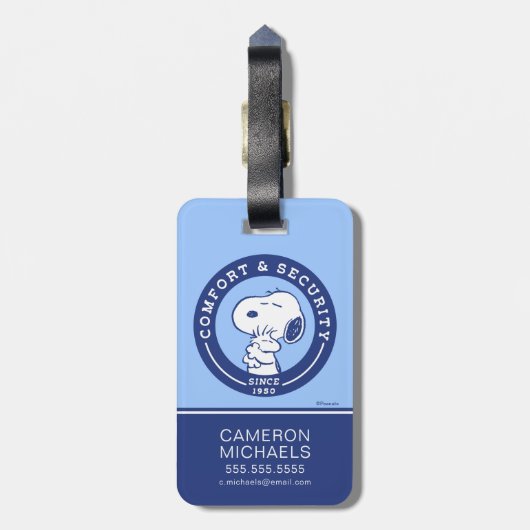 Komfort und Sicherheit | Snoopy & Woodstock Hug Gepäckanhänger (Rückseite vertikal)