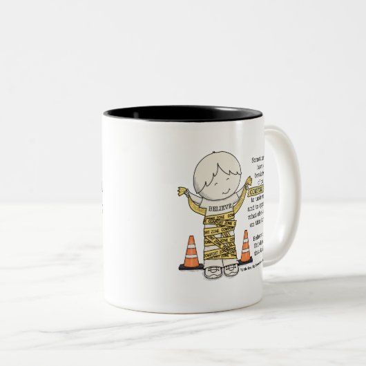 Komfort-Zone Zweifarbige Tasse (VorderseiteRechts)