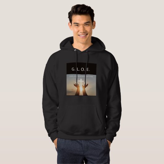 Komfortabler motivierend Schwarz Hoodie (Vorne ganz)