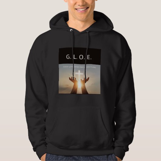 Komfortabler motivierend Schwarz Hoodie (Vorderseite)