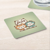 Komfortkatzen Rechteckiger Pappuntersetzer (angewinkelt)