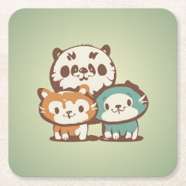 Komfortkatzen Rechteckiger Pappuntersetzer