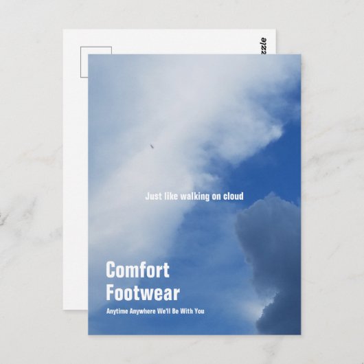Komfortschuhe in Wolken Postkarte (Vorne/Hinten)