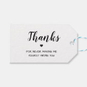 komisch minimalistische Wertschätzung der Mitarbei Geschenkanhänger (Vorderseite (Horizontal))