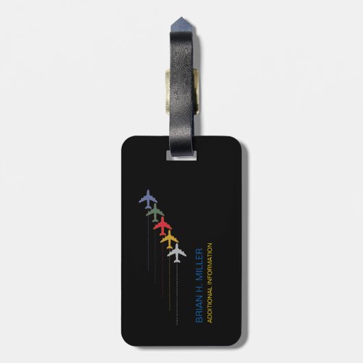 komisch, nicht schwarz. Taschenfarbe Gepäckanhänger (Rückseite vertikal)