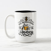 Komische Arbeiterbiene hinzufügen Zweifarbige Tasse (Links)