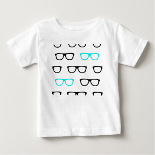 komische Brille blau Nerd Baby T-shirt