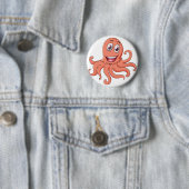 Komische Krake auf Weiß Button (Beispiel)