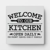 Komische Küche willkommen Kochen Sie selbst Wortar Fotoplatte (Vorderseite)