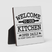 Komische Küche willkommen Kochen Sie selbst Wortar Fotoplatte (Vorderseite)