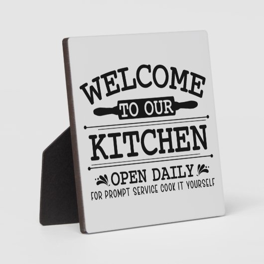 Komische Küche willkommen Kochen Sie selbst Wortar Fotoplatte (Vorderseite)