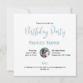 KOMISCHE KÜCHENKAKE BIRTHDAY EINLADUNG (Rückseite)