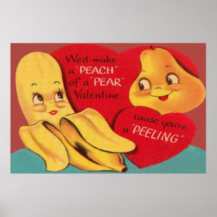 Komische Lustige Banane Birne Ansprechende Schale Poster