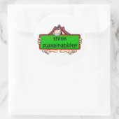 komische Nachhaltigkeit Runder Aufkleber (Tasche)