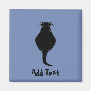 Komische schwarze Katze, Text hinzufügen Magnet