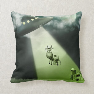 Komische UFO-Kuh-Abduktions-Amerikaner MoJo Kissen
