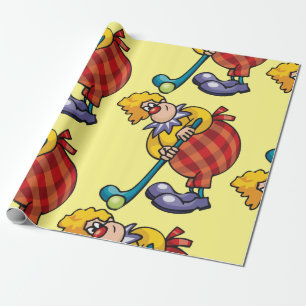 Komischer Clown-Hockeyspieler Geschenkpapier