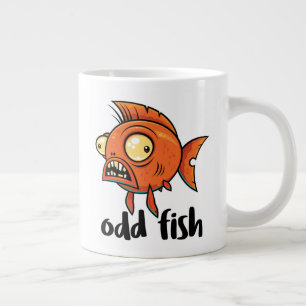 Komischer Fisch Eigenartiger Lustiger Oranger Gold Jumbo-Tasse