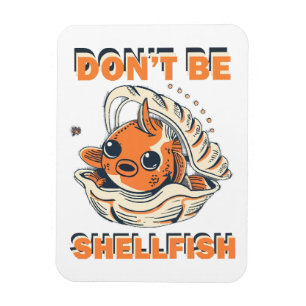 Komischer Fisch in einer Muschel-Kunst Magnet