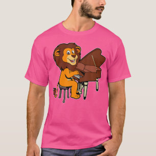 Komischer Löwe spielt Klavier T-Shirt