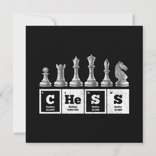 Komischer Schachspieler Geek periodische Systemche Einladung (Vorderseite)