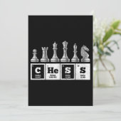 Komischer Schachspieler Geek periodische Systemche Einladung (Stehend Vorderseite)