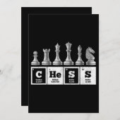 Komischer Schachspieler Geek periodische Systemche Einladung (Vorne/Hinten)