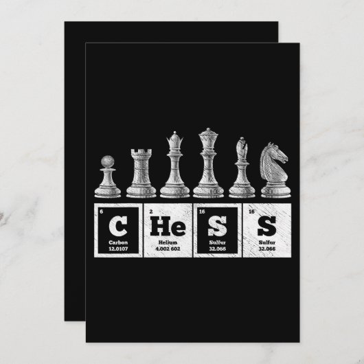 Komischer Schachspieler Geek periodische Systemche Einladung (Vorne/Hinten)