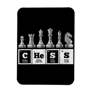 Komischer Schachspieler Geek periodische Systemche Magnet