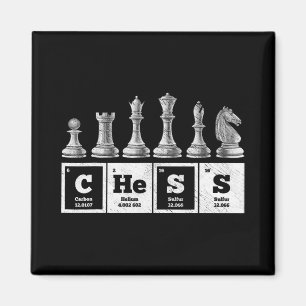 Komischer Schachspieler Geek periodische Systemche Magnet