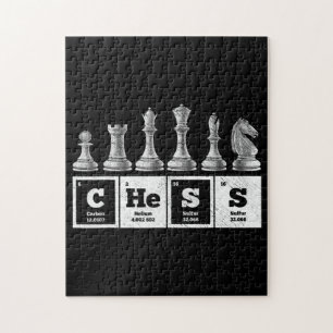 Komischer Schachspieler Geek periodische Systemche Puzzle