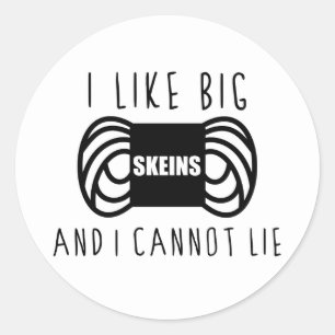 komischer Strick Spaß Strickgarn sperrig Runder Aufkleber