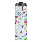 Komisches Design mit Schulbedarf. Benutzerdefinier Thermosbecher (Vorderseite)