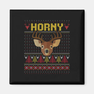 Komisches Rentier Lustiges Seltsames Weihnachtsdes Magnet