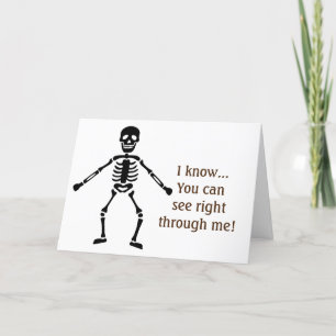 KOMISCHES SKELETT MIT LIEBE ZU DIR AUF HALLOWEEN-K KARTE