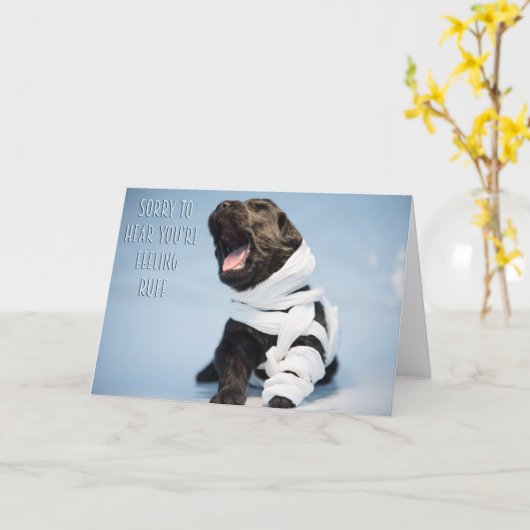 Komm bald gut, Welpe Karte (Gelbe Blume)