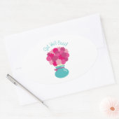 Komm bald! ovaler aufkleber (Umschlag)