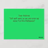 "Komm bald wieder gut, damit wir uns Spaß machen k Postkarte (Rückseite)