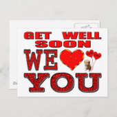 Komm bald wieder gut, wir Liebe dich Postkarte (Vorne/Hinten)