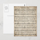 Komm, du Fount Vintag Hymne Postkarte (Vorne/Hinten)