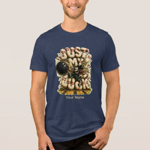 Komm einfach damit klar Personalisiertes lustiges Tri-Blend Shirt