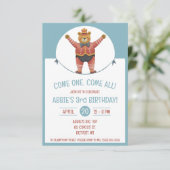 Komm eins, komm alle! Circus Bear Birthday Party Einladung (Stehend Vorderseite)