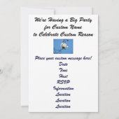 Komm feiern mit uns! Einladungen Blau weiß (Rückseite)