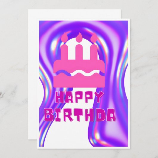 Komm feiern mit uns! Nehmen Sie an einem Geburtsta Einladung (Vorne/Hinten)