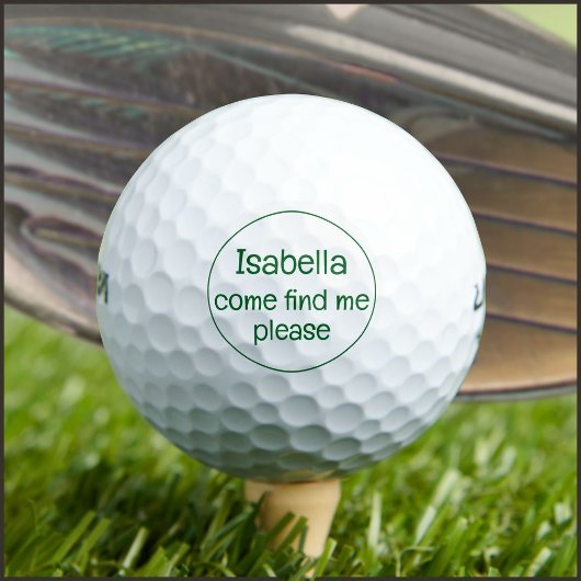 Komm, finde mich, bitte golfball